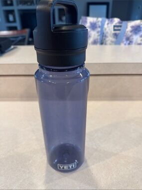 Yeti Translucent blue Water Bottle with Black Lid